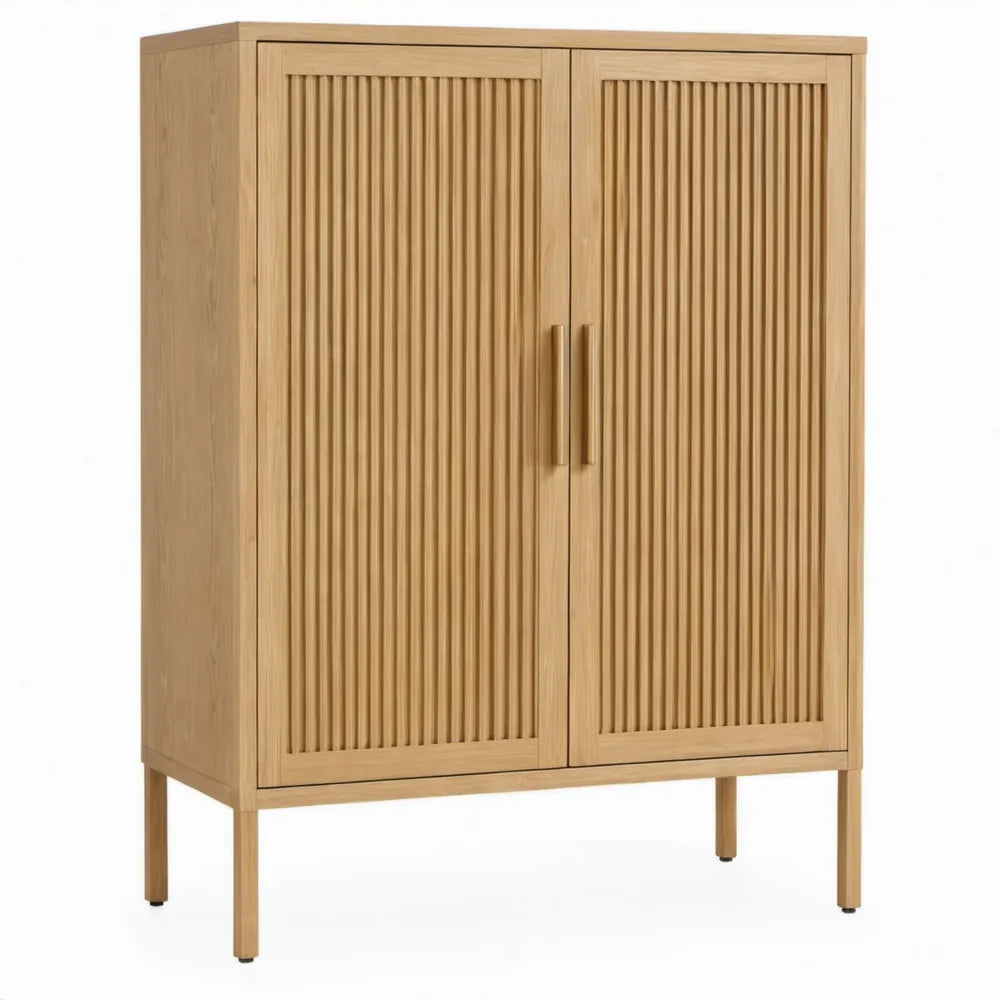 Massief eikenhouten kast met 2 deuren, naturel eiken, 90 x 40 x 160 cm